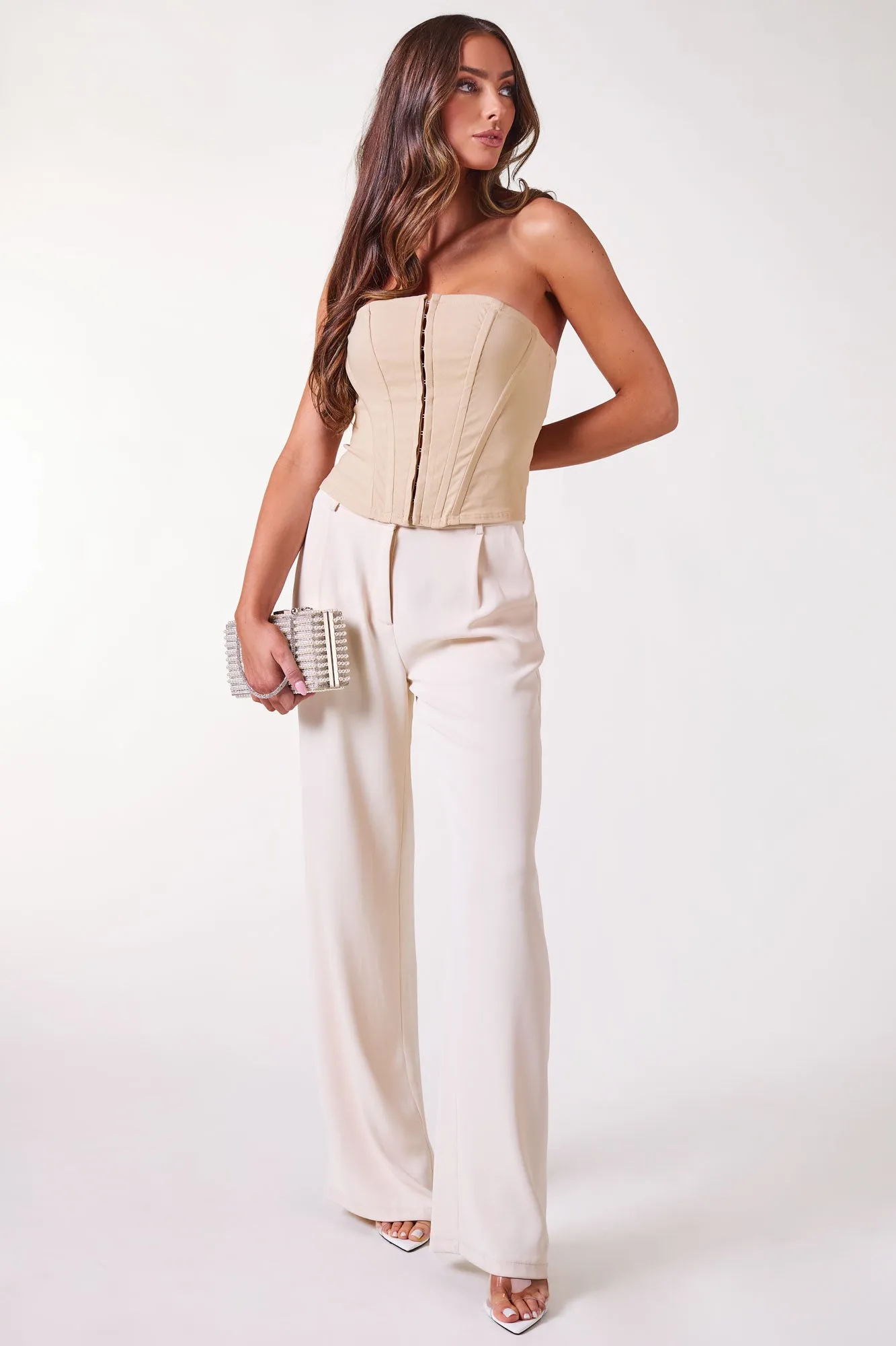 Amara Taupe Corset Top