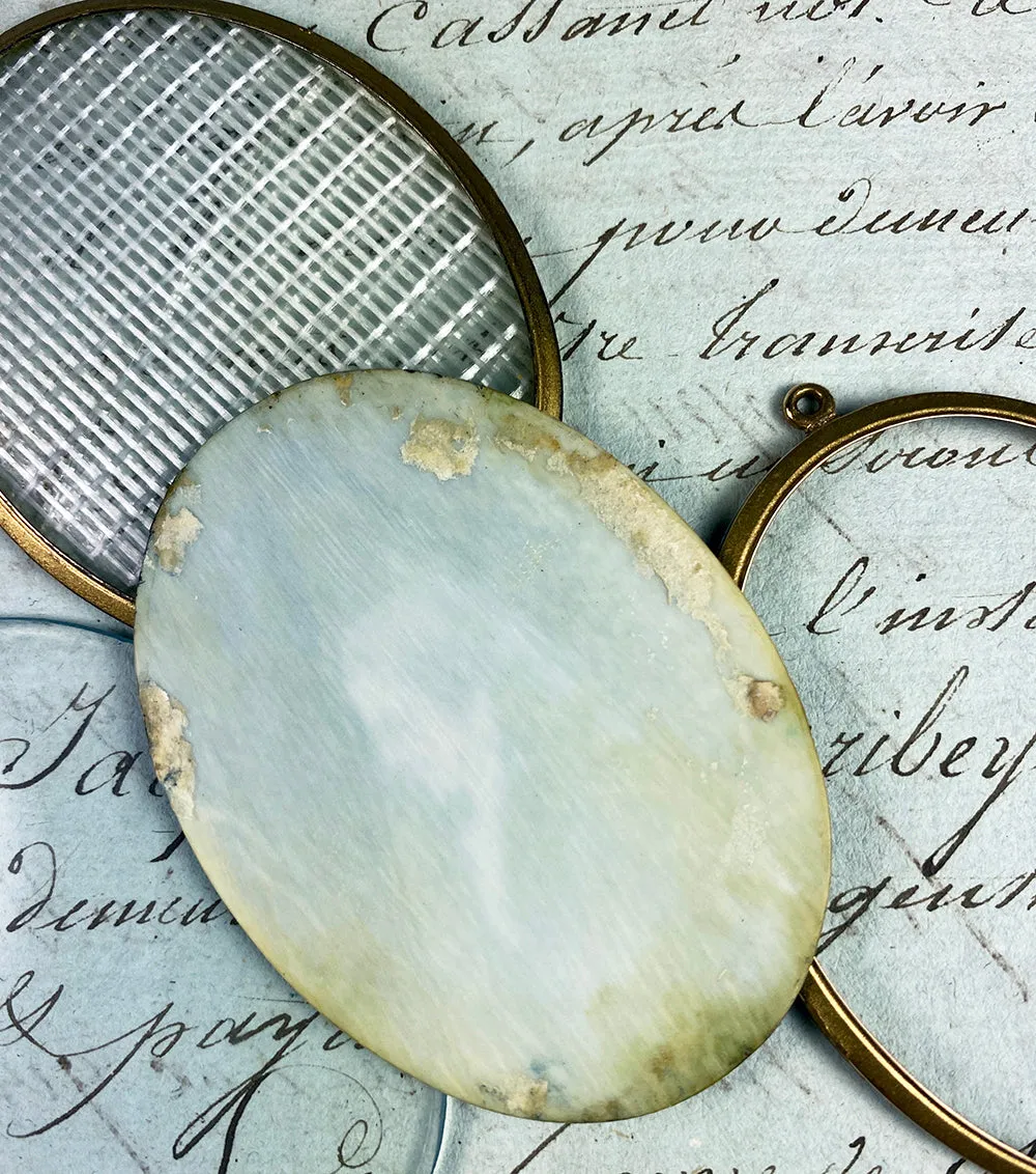 Antique 18th Century French Revolution Era Portrait Miniature, Profile of a Young Man