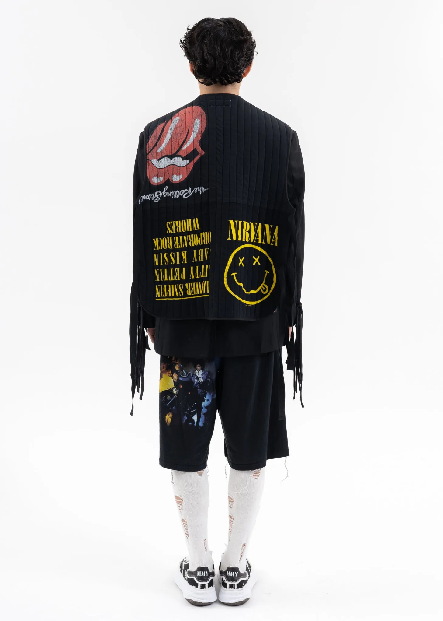 Collage Band Tee Quilting Vest -Style A