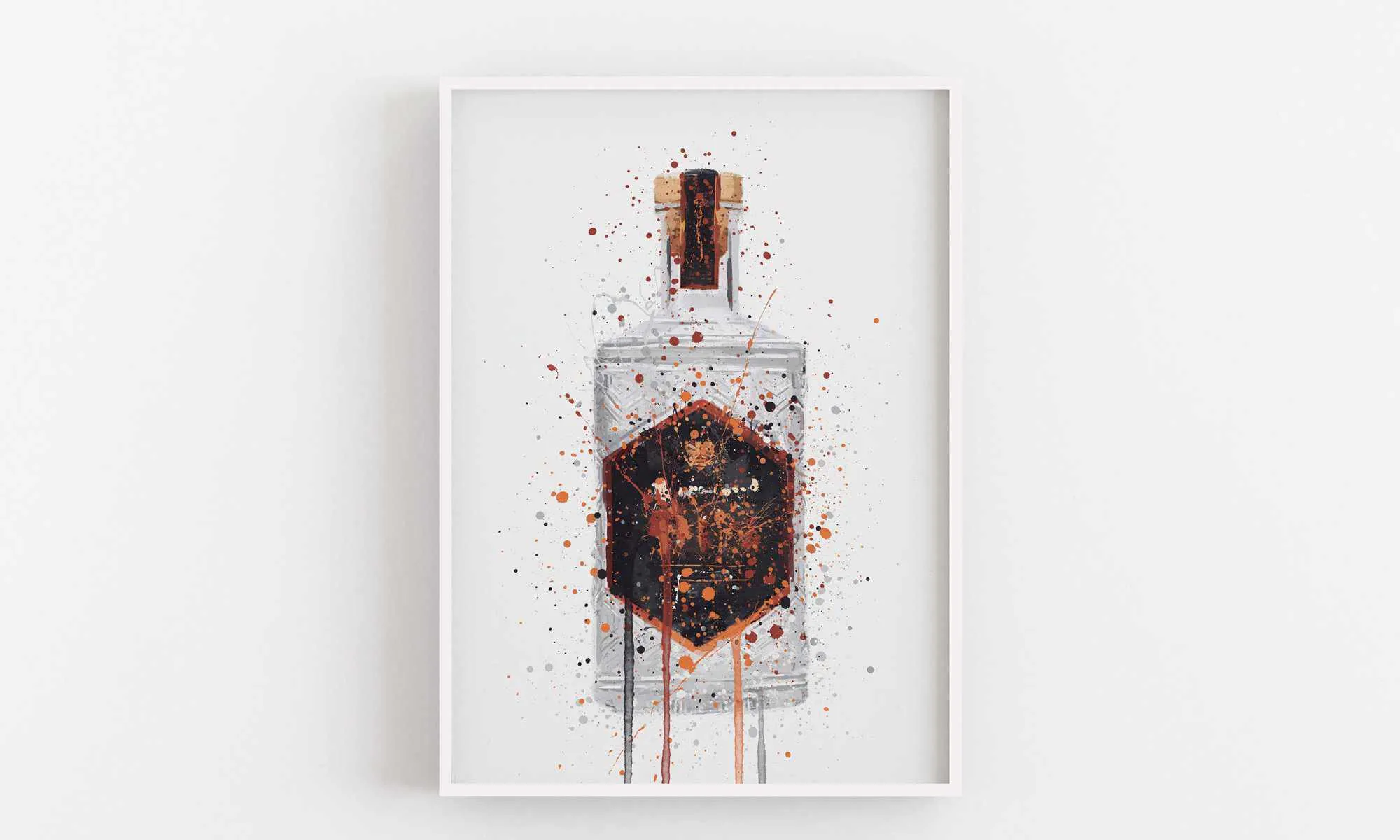 Gin Bottle Wall Art Print 'Honeycomb'