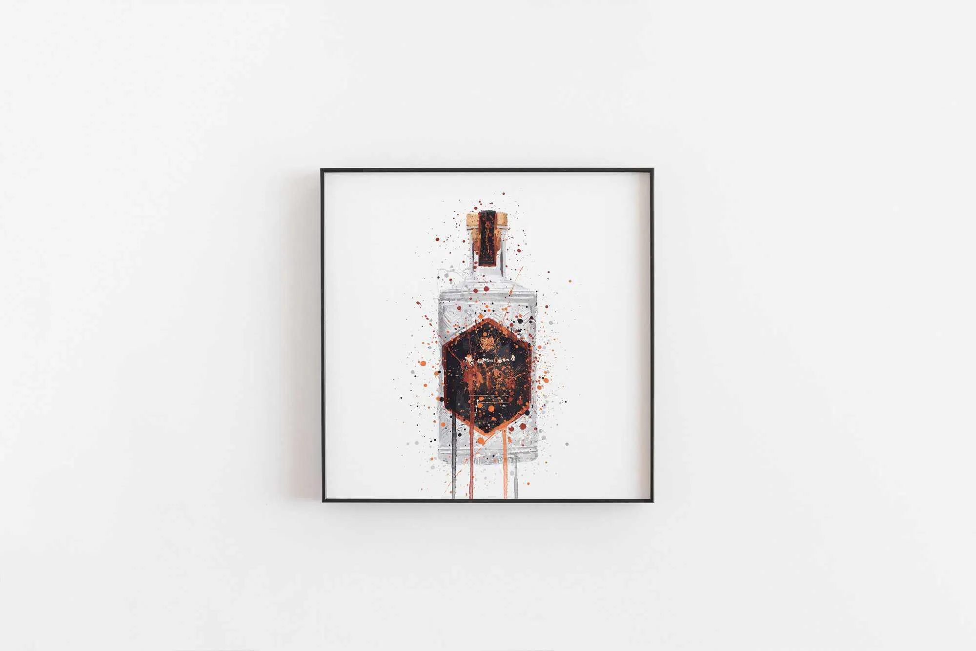 Gin Bottle Wall Art Print 'Honeycomb'