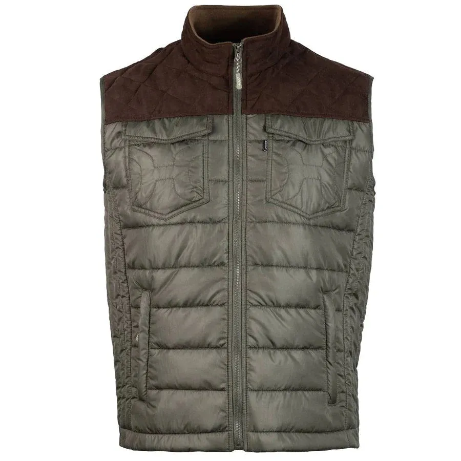Hooey Men’s Vest Packable Olive/Brown