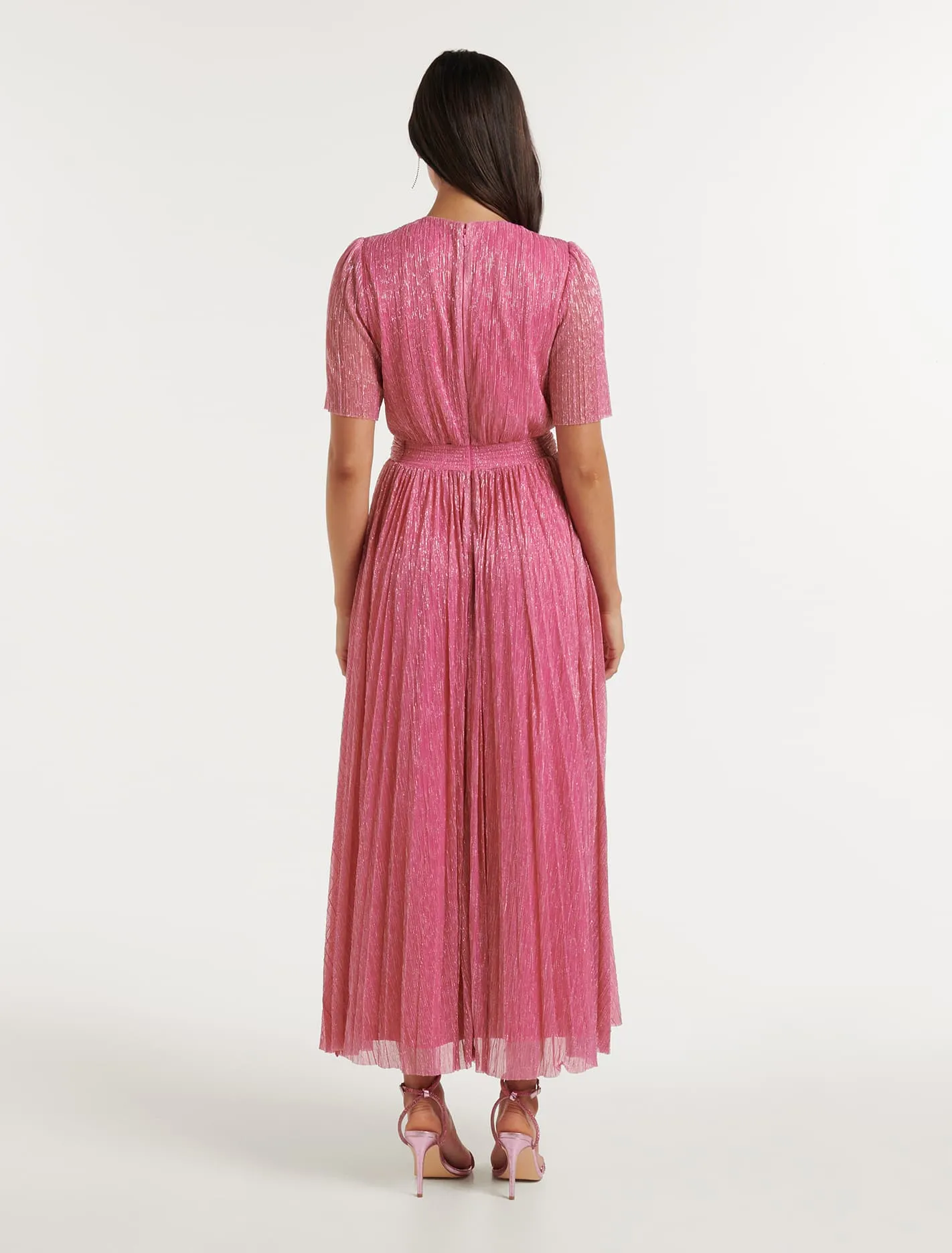 Isabella Wrap Plisse Midi Dress