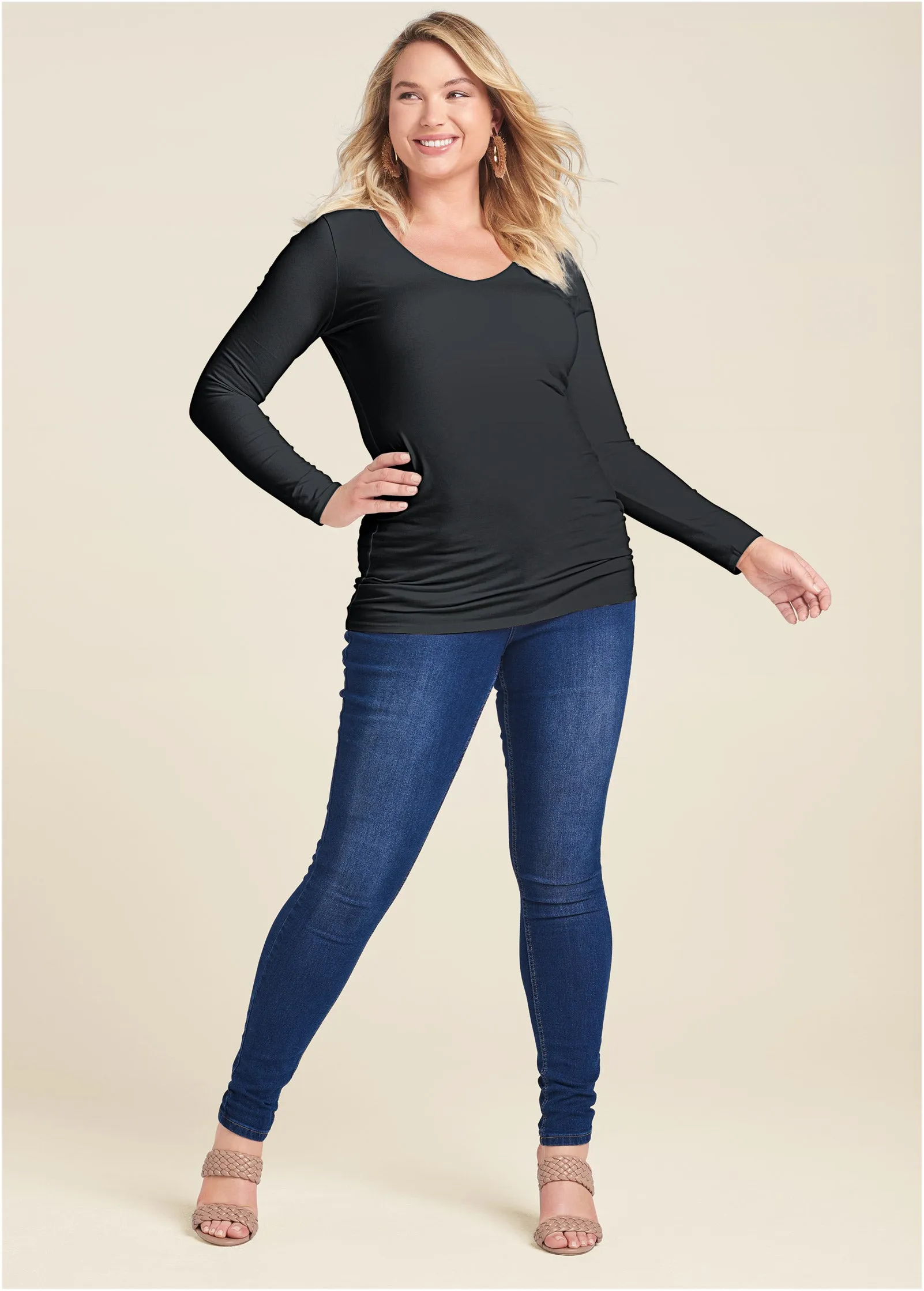 Long Sleeve Long And Lean Tee - Black