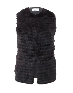 Rabbit Fur Vest On Knit