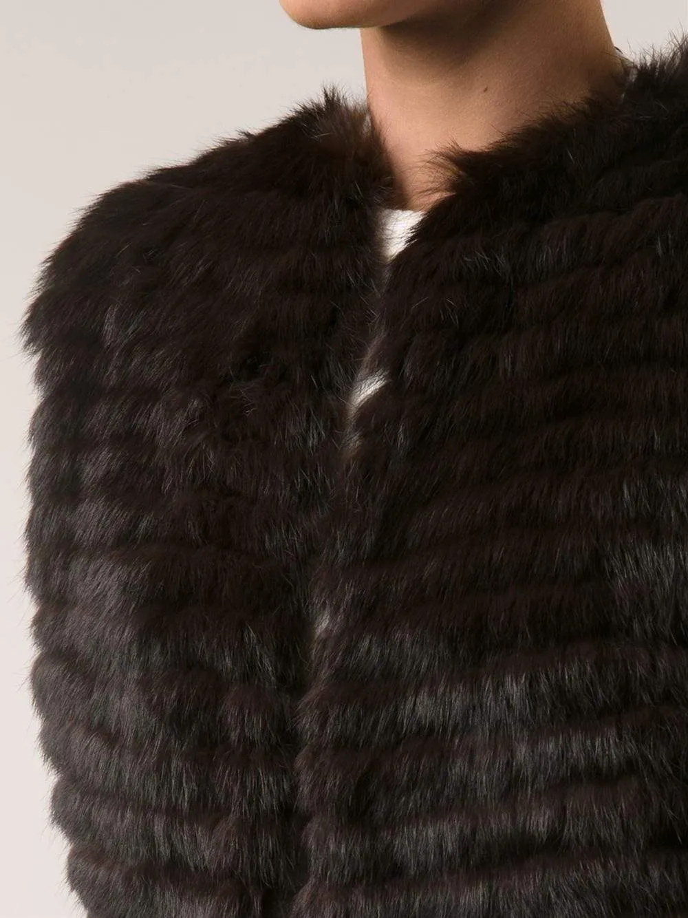 Rabbit Fur Vest On Knit
