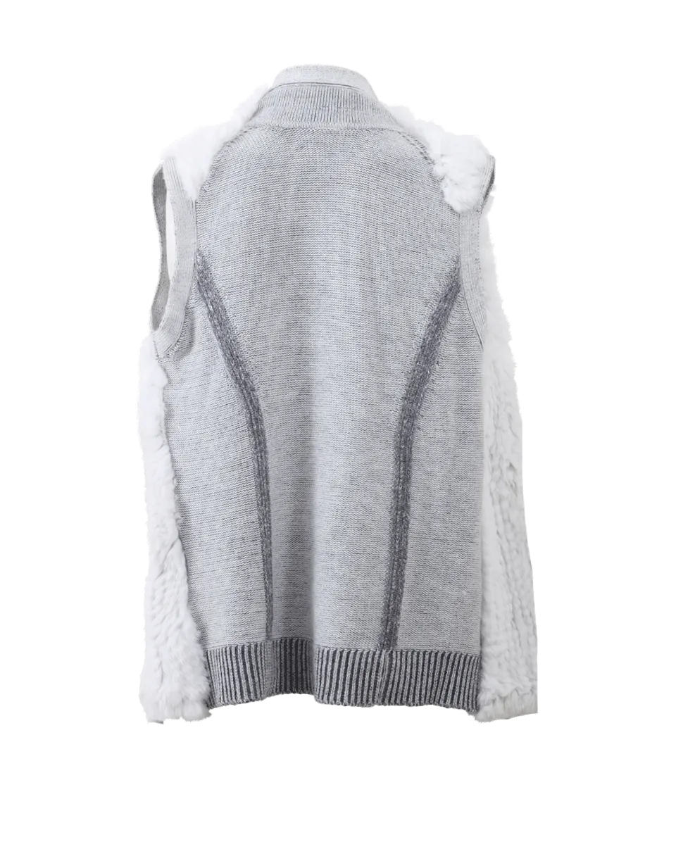 Sweater Back Fur Vest
