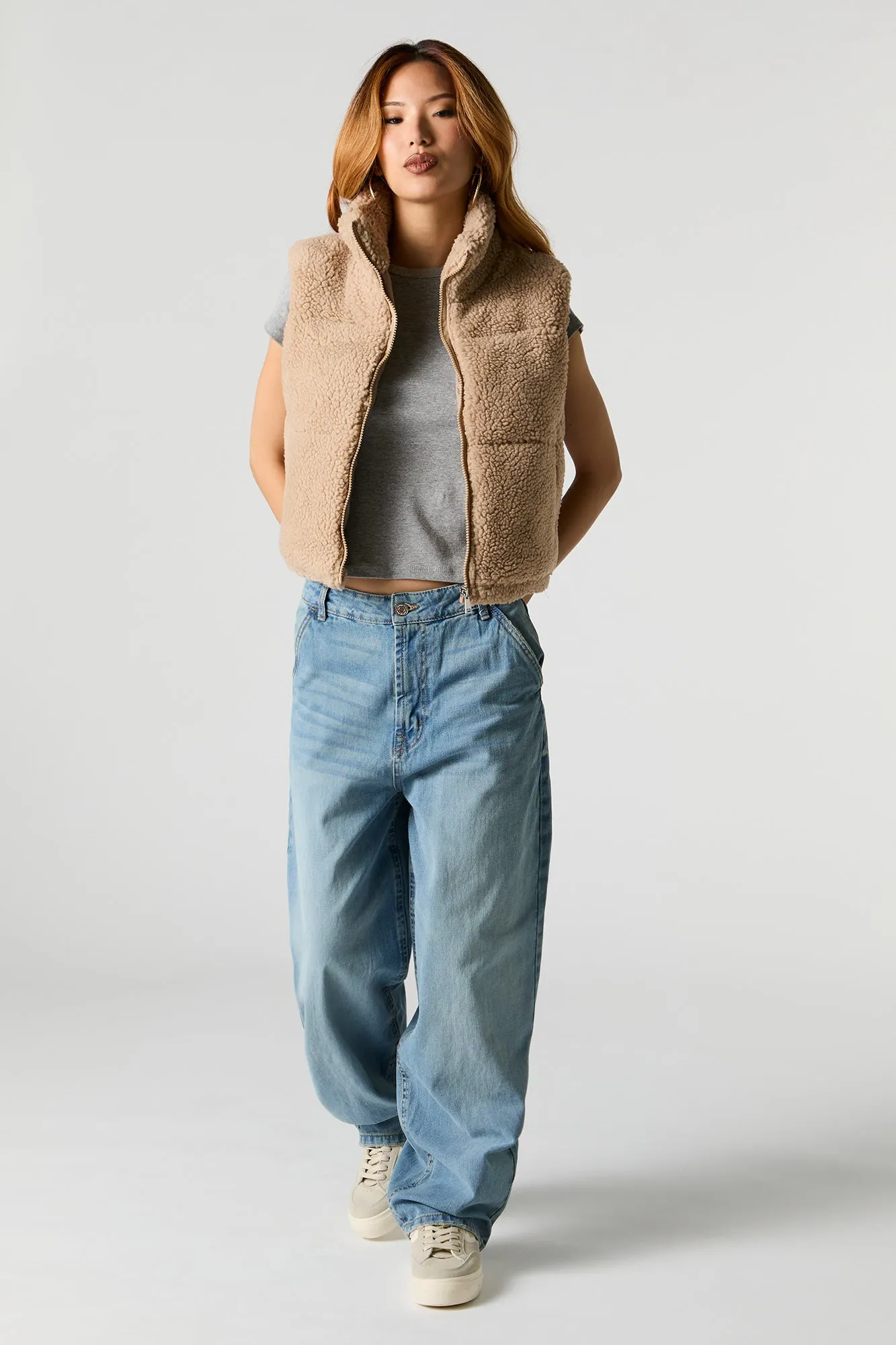 Veste bouffante en Sherpa