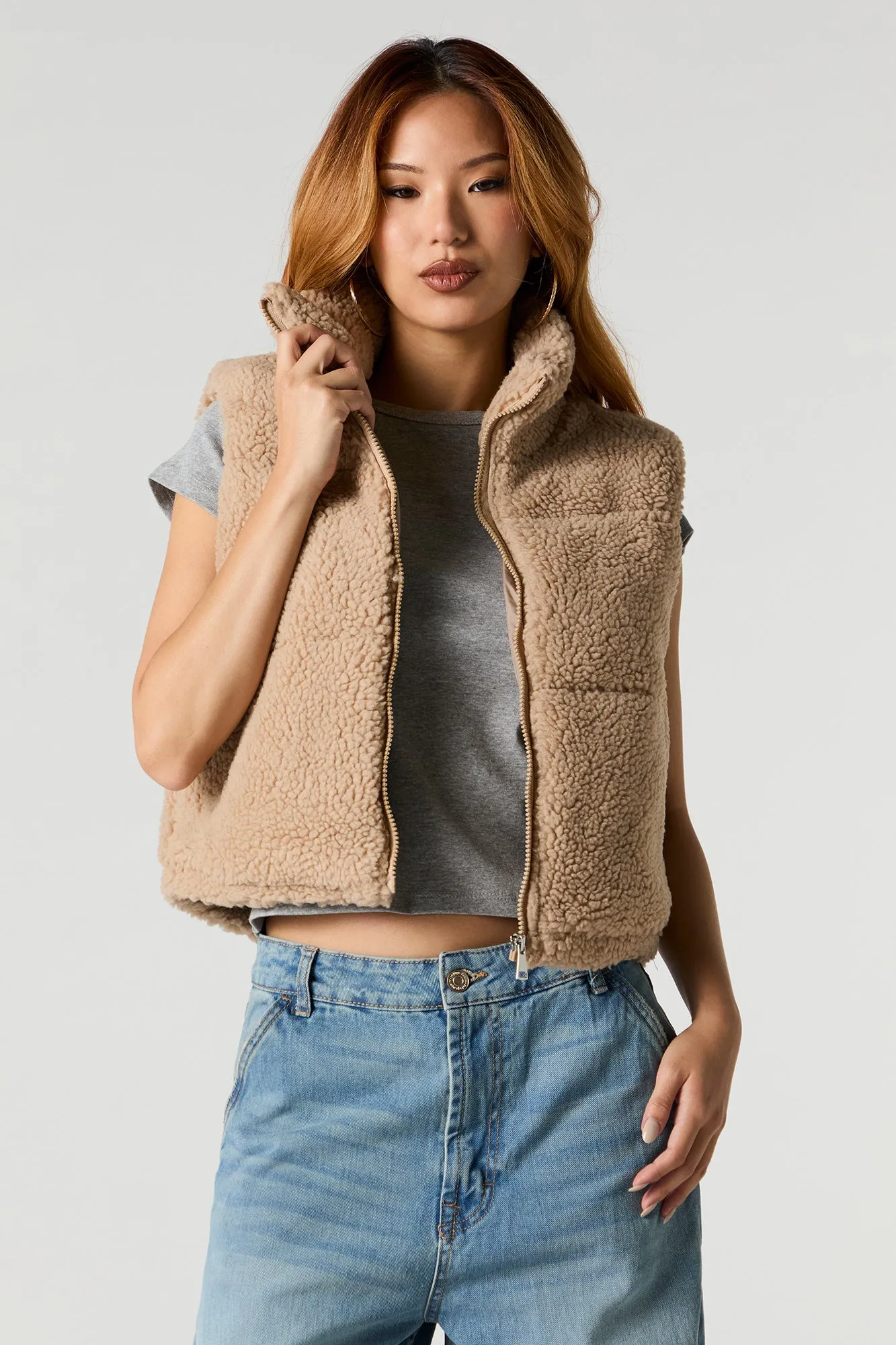 Veste bouffante en Sherpa